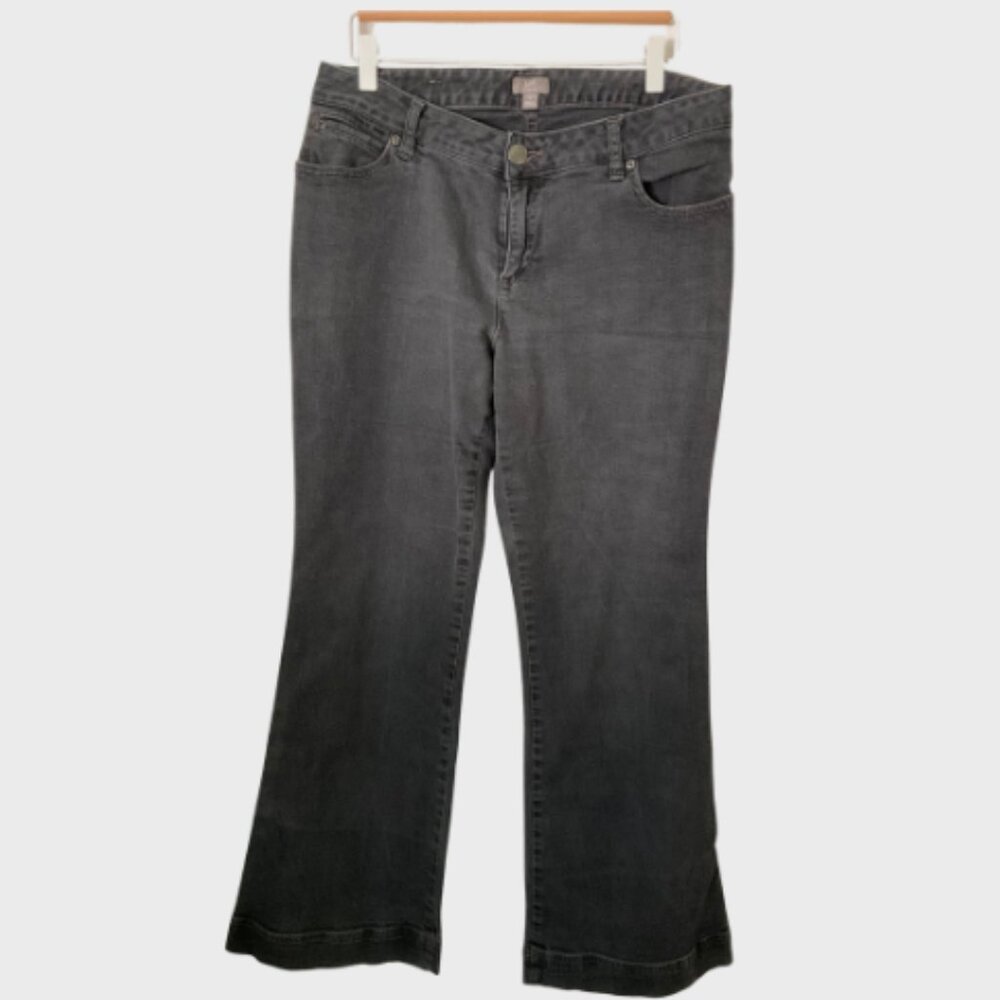 J. Jill Flare Leg Stretch Gray Denim Jeans Size 12